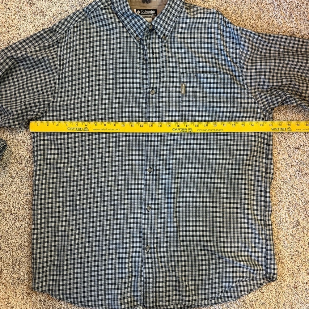 Columbia Men’s Button Down Black & Cream Plaid Flannel Long Sleeve Shirt XXL - Picture 9 of 11
